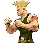  american_flag capcom guile highres male shinkiro simple_background street_fighter streetfighter tattoo 