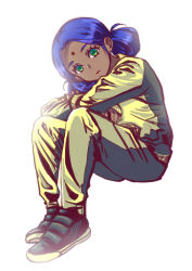  bindi blue_hair commentary_request dark_skin green_eyes gundam head_tilt ikebukuro_maria lalah_sune mecha_pilot_suit military_uniform mobile_suit_gundam science_fiction zeon 