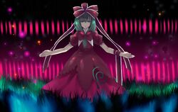  green_eyes green_hair hair_ribbon harano kagiyama_hina ribbon touhou 