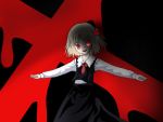  bad_id blonde_hair outstretched_arms red_eyes ribbon ribbons rumia smile spread_arms touhou 