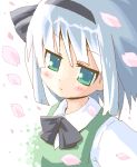  hujikok konapku_youmu konpaku_youmu petals ribbon ribbons school_uniform short_hair touhou 