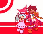  blue_hair book crossover flat_color glasses parody puyopuyo red_eyes remilia_scarlet style_parody touhou wings y&amp;k 