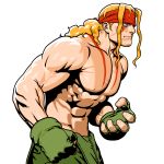  alex blonde_hair capcom headband highres male shirtless solo street_fighter streetfighter white_background 