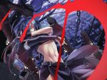  bare_shoulders fighting_stance fingerless_gloves gloves guilty_gear guilty_gear_xx long_hair midriff navel red_eyes sei_(artist) testament_(guilty_gear) 