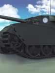  absurdres caterpillar_tracks centurion_(tank) clouds day emblem english_commentary girls_und_panzer grass ground_vehicle highres military military_vehicle motor_vehicle selection_university_(emblem) sky tank user_hzst3585 