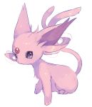  commentary_request espeon forehead_jewel forked_tail full_body gen_2_pokemon hideko_(l33l3b) no_humans paws pink_fur pokemon pokemon_(creature) solo tail 