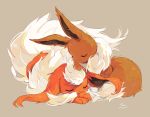  absurdres blush closed_eyes commentary_request eevee flareon fur gen_1_pokemon hideko_(l33l3b) highres no_humans paws pokemon pokemon_(creature) signature sleeping watermark 