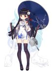  1girl azur_lane blush china_dress chinese_clothes dress ff2074 hair_ornament long_hair mole mole_under_eye remodel_(warship_girls_r) side_slit umbrella wiggling_toes yat_sen_(warship_girls_r) 