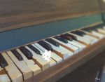  ayu_(mog) blurry depth_of_field highres instrument no_humans original piano piano_keys rabbit signature standing 