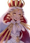  1girl absurdres blonde_hair blush breasts crown drill_hair highres holy_mami large_breasts long_hair magia_record:_mahou_shoujo_madoka_magica_gaiden magical_girl mahou_shoujo_madoka_magica mochiko_(uyu_omochi) puffy_sleeves smile solo tomoe_mami twin_drills twintails yellow_eyes 