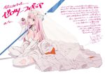  breasts bridal_veil bride cake cake_slice darling_in_the_franxx dress flower food formal gloves green_eyes hiro_(darling_in_the_franxx) horns medium_breasts official_art oni_horns pink_hair red_horns rose veil wedding_dress white_dress white_flower white_gloves white_rose zero_two_(darling_in_the_franxx) 