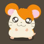  1other :3 adorable animal brown_background closed_mouth commentary_request full_body hamster hamtaro hamtaro_(hamtaro) looking_at_viewer male mammal nintendo no_humans rizu_(rizunm) rodent shadow shogakukan simple_background solo standing tms_entertainment twitter_username whiskers 