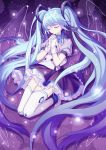  1girl black_skirt blue_bow blue_hair bow closed_eyes closed_mouth frilled_skirt frills full_body gloves hair_ribbon hands_clasped hatsune_miku kneeling legs_together long_hair mirror_(xilu4) number own_hands_together puffy_short_sleeves puffy_sleeves purple_background ribbon short_sleeves skirt solo thigh-highs twintails very_long_hair vocaloid white_footwear white_gloves white_legwear wings zettai_ryouiki 