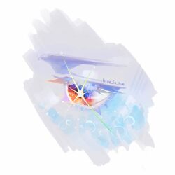  ahblue artemis_program eye_focus full_moon glowing glowing_eyes highres lunar_surface moon multicolored_outline multiple_caterpillar_tracks object_and_personification personification sky space star_(sky) starry_sky 