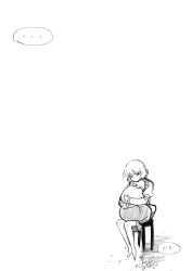  ... 2girls alice_margatroid capelet chair commentary_request dress flower full_moon greyscale highres hug kazami_yuuka korean_commentary korean_text long_sleeves lovelobten monochrome moon multiple_girls on_chair sad short_hair sitting sitting_on_lap sitting_on_person skirt speech_bubble touhou translation_request white_background yuri 