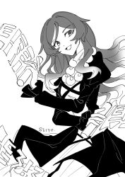  1girl absurdres artist_name beads commentary_request cross-laced_clothes cross-laced_dress dress gradient_hair highres hijiri_byakuren juliet_sleeves layered_dress long_hair long_sleeves looking_at_viewer multicolored_hair open_mouth prayer_beads puffy_sleeves smile solo sorcerer's_sutra_scroll touhou uehara_suiyo 