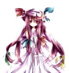  hair_ribbon hat kohinata_raichi long_hair patchouli_knowledge purple_eyes purple_hair ribbon touhou violet_eyes 