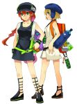  2no bag blonde_hair blue_eyes dress green_eyes hat legs original red_hair 