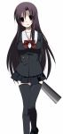  bad_id harano highres katsura_kotonoha knife long_hair school_days school_uniform serafuku thigh-highs thighhighs yandere zettai_ryouiki 