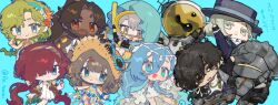  37_(reverse:1999) 3boys 6+girls :d bikini black_coat black_hair blonde_hair blue_background blue_eyes blue_hair boater_hat chibi coat commentary_request dark-skinned_male dark_skin diving_mask dress enigma_(reverse:1999) ferrofluid fishbowl_helmet fishnet_dress flower goggles grey_eyes grey_hair hair_between_eyes hair_bun hair_flower hair_ornament hat humanoid_robot joints jumpsuit long_hair low_twintails lucy_(reverse:1999) marcus_(on_the_white_sand)_(reverse:1999) marcus_(reverse:1999) metal_hair metal_skin multiple_boys multiple_girls object_head official_alternate_costume one-piece_swimsuit orange_bikini poltergeist_(reverse:1999) red_hair reverse:1999 robot robot_girl robot_joints sample_watermark shamane sheet_ghost shirt short_hair single_side_bun smile snorkel straw_hat swimsuit taniai_0016 twintails ulrich_(reverse:1999) vertin_(reverse:1999) vila_(by_the_painted_city)_(reverse:1999) vila_(reverse:1999) watermark white_dress white_jumpsuit white_one-piece_swimsuit white_shirt yellow_eyes yenisei_(around_the_riverbend)_(reverse:1999) yenisei_(reverse:1999) 