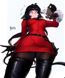 1boy animal_ears jane_doe_(zenless_zone_zero) long_hair seth_lowell short_hair size_difference zenless_zone_zero