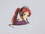  1600x1200 headphones highres minimalist onda_aka ponytail rec red_hair redhead vector_trace wallpaper 