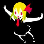  arms_spread blonde_hair fang ke-su mary_janes outstretched_arms red_eyes rumia shoes spread_arms touhou 