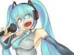  :d bad_id hatsune_miku microphone open_mouth smile twintails vocaloid 