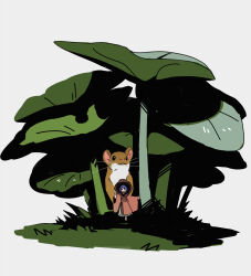  1girl animal_request bowl bowl_hat commentary_request full_body haruaki_(onkai_planaria) hat highres japanese_clothes kimono long_sleeves mini_person minigirl obi open_mouth outdoors pink_kimono plant purple_hair sash short_hair sukuna_shinmyoumaru touhou wide_sleeves 