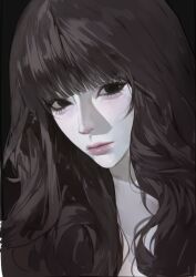 1girl bangs black_hair long_hair looking_at_viewer portrait solo yalppong