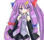  cosplay hatsune_miku hatsune_miku_(cosplay) lowres niwata_senpei parody patchouli_knowledge purple_hair solo touhou vocaloid 