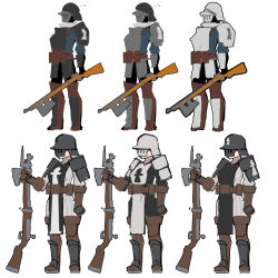  armor breasts commentary_request full_body gloves gun helmet highres holding holding_weapon original pelvic_curtain rifle shawn_ger_lin shoulder_armor weapon 