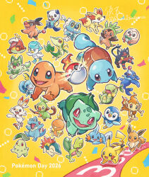  :3 animal_focus anniversary aqua_eyes black_eyes blonde_hair blue_eyes bright_pupils brown_eyes bulbasaur charmander chespin chikorita chimchar closed_eyes closed_mouth commentary cyndaquil eevee everyone fangs fennekin fire flame-tipped_tail froakie fuecoco full_body grookey highres litten mudkip no_humans nostrils open_mouth orange_eyes oshawott outline pikachu pink_eyes piplup poke_ball poke_ball_(basic) pokemon pokemon_(creature) pokemon_day pokemon_focus popplio quaxly red_eyes rowlet scorbunny sharp_teeth smile snivy sobble sprigatito squirtle suama_(haruichi) tail teeth tepig torchic totodile treecko turtwig twitter_username white_outline white_pupils 