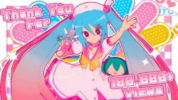  1girl 3d :d absurdres animasa_model_(mikumikudance) aqua_hair bandaid bell blue_hair blush_stickers bow cellphone cellphone_charm charm_(object) checkered_background chibi closed_mouth collar colorful dress flip_phone gradient_hair hachune_miku hair_ornament hairclip hat hatsune_miku headphones heart heart_hair_ornament highres holding holding_phone jewelry jingle_bell kio_(majin_kz) light_smile long_hair looking_at_viewer low_poly m@gical_cure!_love_shot!_(vocaloid) magical_girl mikumikudance_(medium) multicolored_hair nail_polish neck_bell nurse_cap o_o open_mouth phone pink_background pink_collar pink_dress pink_eyes pink_hair pink_sailor_collar ring sailor_collar smile sparkle spiral star-shaped_pupils star_(symbol) symbol-shaped_pupils twintails vocaloid white_background white_dress white_hat winged_hat yellow_bow 