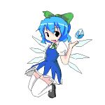  bad_id blue_hair bow cirno dress hairband ice lowres oekaki shoes solo thigh-highs thighhighs touhou tsuyuki wings zettai_ryouiki 