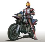  1boy armor autovajin commentary_request dias-tajima ground_vehicle helmet highres kamen_rider kamen_rider_555 kamen_rider_faiz male_focus motor_vehicle motorcycle neon_trim partial_commentary rider_belt tokusatsu 