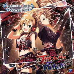  2girls black_gloves black_jacket black_legwear blonde_hair breasts brown_hair collarbone copyright_name disc_cover earrings fingerless_gloves gloves green_eyes groin headphones highres holding holding_instrument idolmaster idolmaster_cinderella_girls instrument jacket jewelry kimura_natsuki long_sleeves looking_at_viewer medium_breasts midriff miniskirt multiple_girls nail_polish navel official_art plaid plaid_skirt pleated_skirt profile red_nails shiny shiny_hair short_hair skirt standing stomach tada_riina thigh-highs zettai_ryouiki 