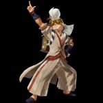  1boy goggles highres hyrule_warriors hyrule_warriors:_age_of_calamity pointing pointing_up pointy_ears pose robbie sheikah solo the_legend_of_zelda the_legend_of_zelda:_breath_of_the_wild white_hair 