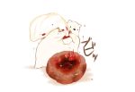  animal bear carrying chai commentary_request food hamburger highres ketchup no_humans original polar_bear signature splatter undersized_animal veins white_background 