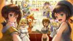  6+girls aki_rosenthal amane_kanata android angel birthday_cake blush cake dragon_girl food happy_birthday highres hololive kiryuu_coco looking_at_viewer multiple_girls natsuiro_matsuri no_pants oozora_subaru open_mouth party_popper pov roboco-san sheep_girl smile star-shaped_eyewear tokoyami_towa virtual_youtuber yamasan_ossan 