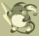  :3 commentary_request full_body gen_1_pokemon hand_up looking_to_the_side monochrome no_humans open_mouth pokemon pokemon_(creature) pokemon_rgby_(style) raichu rizu_(rizunm) solo standing twitter_username 