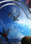  azelf blurry_foreground clouds commentary_request copyright_name day gen_4_pokemon legendary_pokemon mesprit no_humans otsumami_(bu-bu-heaven) outdoors poke_ball_symbol pokemon pokemon_(creature) sky uxie 