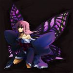  japanese_clothes kimono kiri_nada lowres ribbon ribbons saigyouji_yuyuko touhou wings 