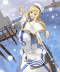  aria aria_(manga) blonde_hair blue_eyes boat hat highres kuroko_(piii) snow uniform water 