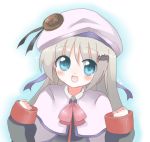  blue_eyes blush buttons hat itsuka large_buttons little_busters! little_busters!! long_hair noumi_kudryavka silver_hair 