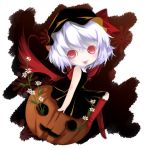 :p flower halloween jack-o'-lantern jack-o-lantern munyumunyu pumpkin red_eyes remilia_scarlet tongue touhou yuge_sasatarou 