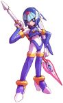  boots capcom fairy_leviathan gloves gynoid helmet javalin leviathan leviathan_(megaman) leviathan_(rockman) megaman megaman_zero nakayama_tooru official_art reploid rockman rockman_zero spear staff thighhighs 