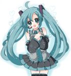  &lt;3 bad_id blue_eyes blue_hair detached_sleeves hatsune_miku heart itsuka long_hair necktie thigh-highs thighhighs twintails vocaloid 