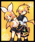  blonde_hair kagamine_rin shinia short_hair siblings twins vocaloid 