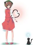  &lt;3 bad_id brown_eyes brown_hair cat cat_ears cat_tail cat_tails chen china_dress chinadress chinese_clothes earrings hat heart heart_tail heart_tails jewelry muranisaki short_hair tail touhou 